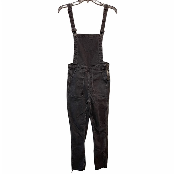 Madewell Lunar Wash Raw Edge Hem Skinny Leg Denim Jean Overalls - Picture 5 of 10